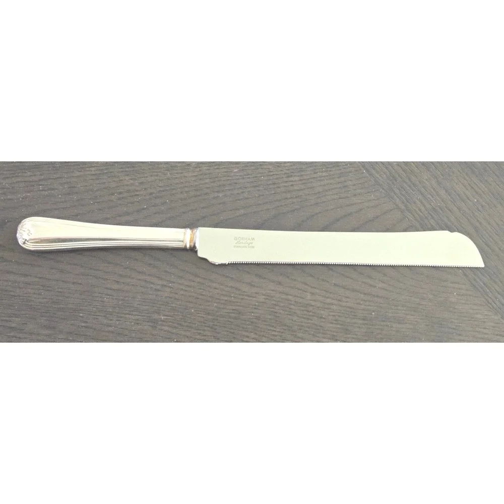 Gorham‎ Heritage Silverplated Cake Knife 12.5 inch Stainless Blade YH506 Italy